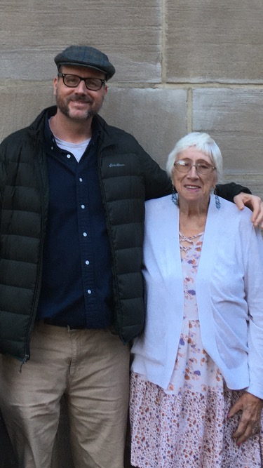 George Karpacs Standing with his Mother at the Slovak Heritage Festival 2024 at University of Pittsburgh Cathedral of Learning (2024)