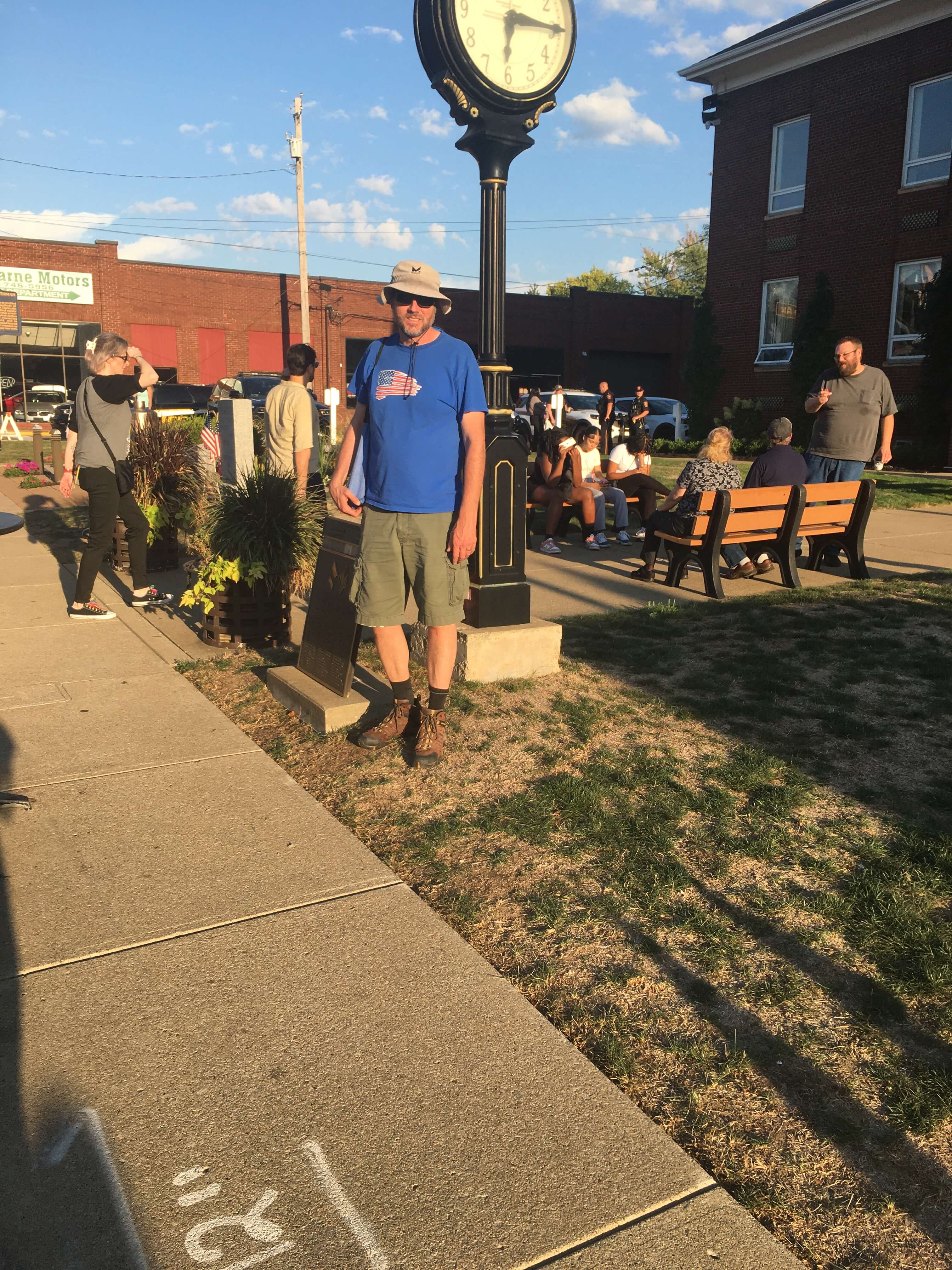 George Karpacs Standing Beside Town Square Clock in Canonsburg at Octoberfest (2024)